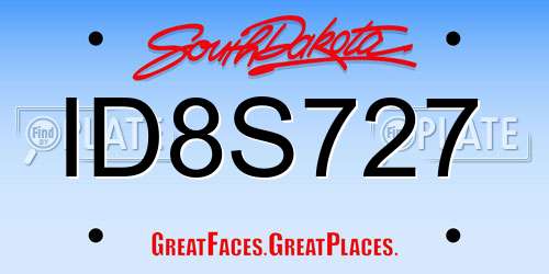 ID8S727 South Dakota License Plate