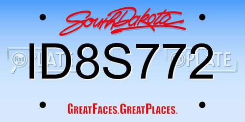 ID8S772 South Dakota License Plate