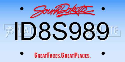 ID8S989 South Dakota License Plate