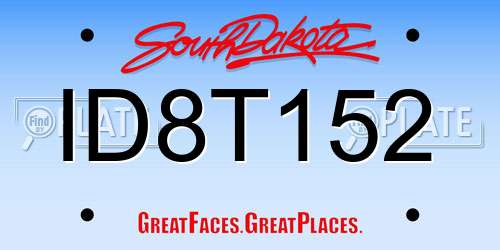 ID8T152 South Dakota License Plate