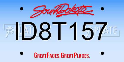 ID8T157 South Dakota License Plate