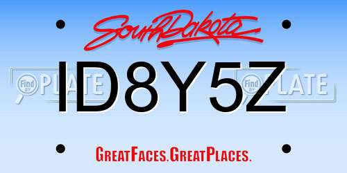 ID8Y5Z South Dakota License Plate