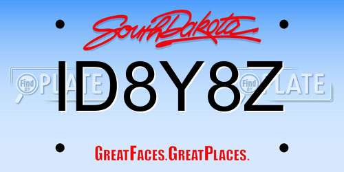 ID8Y8Z South Dakota License Plate