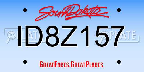 ID8Z157 South Dakota License Plate