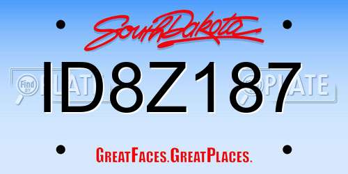 ID8Z187 South Dakota License Plate
