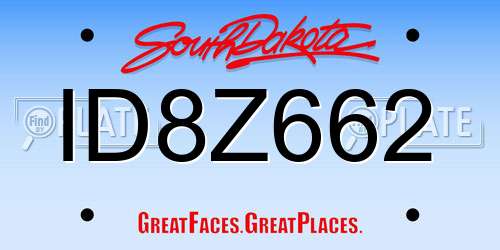 ID8Z662 South Dakota License Plate
