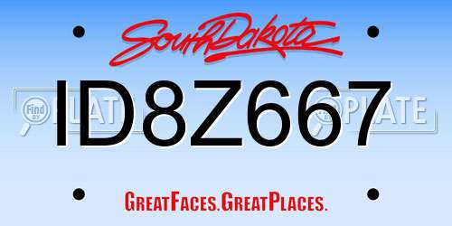 ID8Z667 South Dakota License Plate