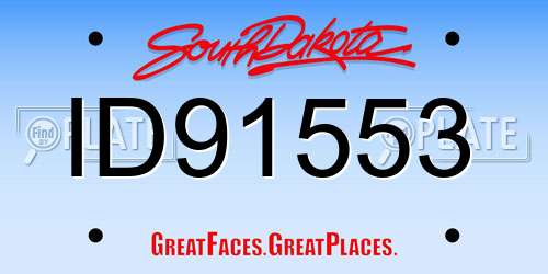 ID91553 South Dakota License Plate
