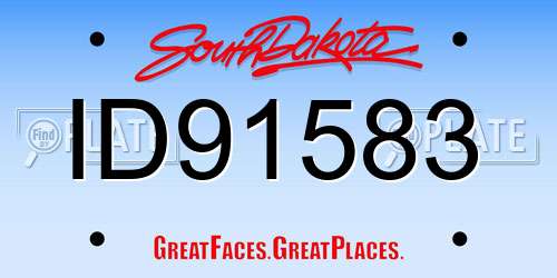 ID91583 South Dakota License Plate