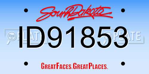 ID91853 South Dakota License Plate