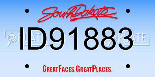 ID91883 South Dakota License Plate