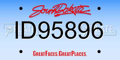 ID95896 South Dakota License Plate
