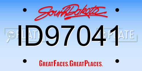 ID97041 South Dakota License Plate
