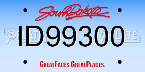ID99300 South Dakota License Plate