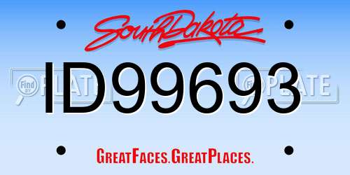 ID99693 South Dakota License Plate