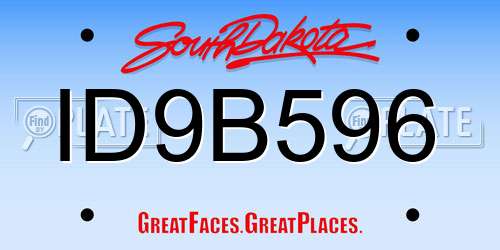 ID9B596 South Dakota License Plate