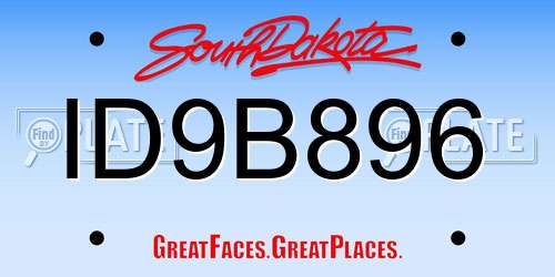 ID9B896 South Dakota License Plate