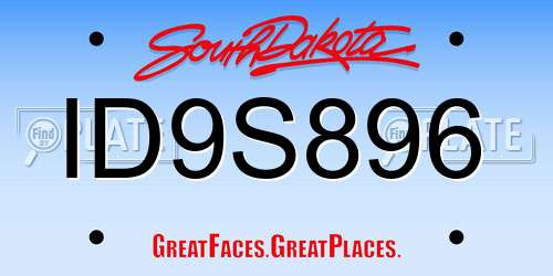 ID9S896 South Dakota License Plate