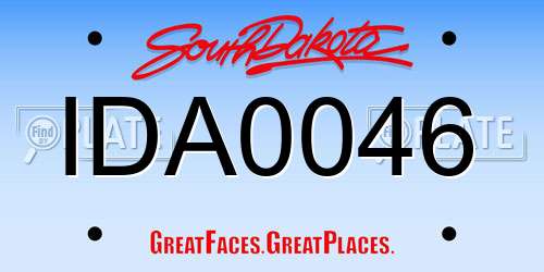 IDA0046 South Dakota License Plate