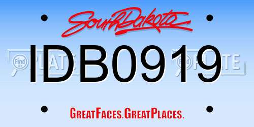 IDB0919 South Dakota License Plate