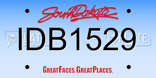 IDB1529 South Dakota License Plate