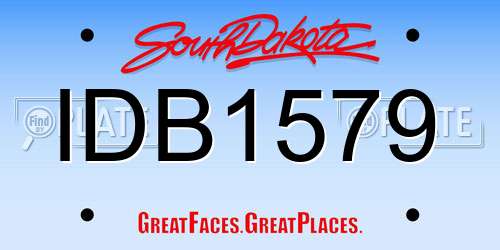 IDB1579 South Dakota License Plate
