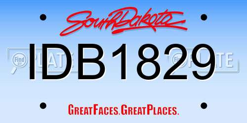 IDB1829 South Dakota License Plate