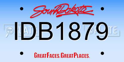 IDB1879 South Dakota License Plate