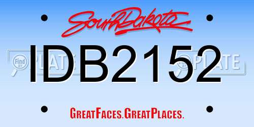 IDB2152 South Dakota License Plate