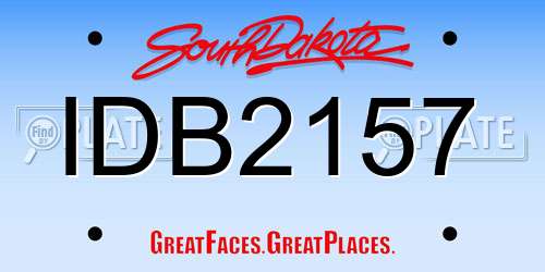 IDB2157 South Dakota License Plate