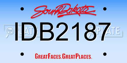 IDB2187 South Dakota License Plate