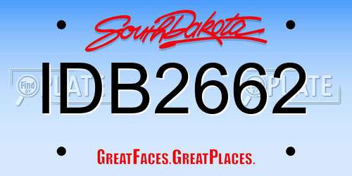 IDB2662 South Dakota License Plate