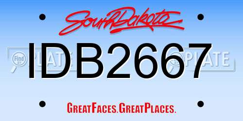 IDB2667 South Dakota License Plate