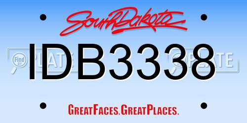 IDB3338 South Dakota License Plate