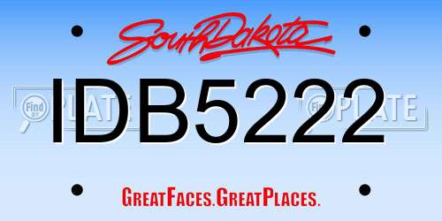 IDB5222 South Dakota License Plate
