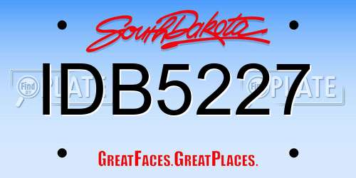 IDB5227 South Dakota License Plate