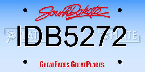 IDB5272 South Dakota License Plate