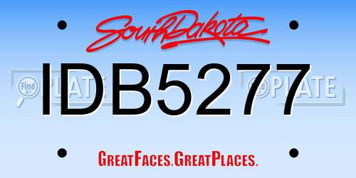 IDB5277 South Dakota License Plate