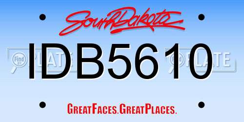 IDB5610 South Dakota License Plate