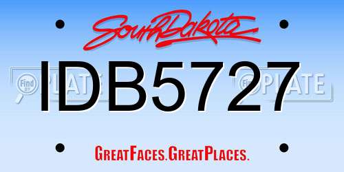 IDB5727 South Dakota License Plate