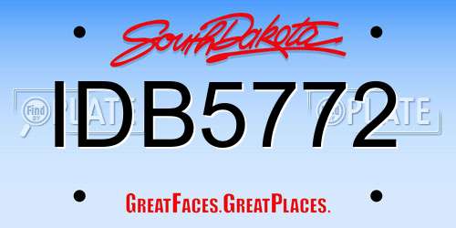 IDB5772 South Dakota License Plate