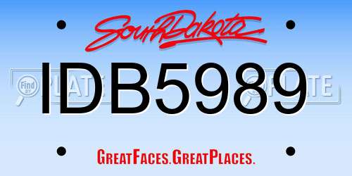 IDB5989 South Dakota License Plate