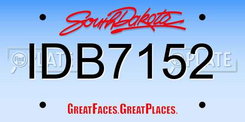 IDB7152 South Dakota License Plate