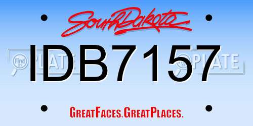 IDB7157 South Dakota License Plate