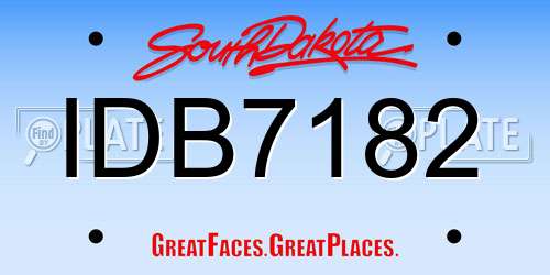 IDB7182 South Dakota License Plate