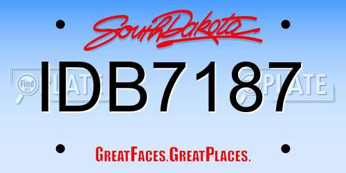 IDB7187 South Dakota License Plate