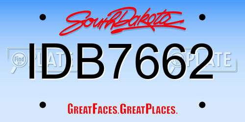 IDB7662 South Dakota License Plate