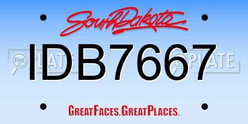 IDB7667 South Dakota License Plate