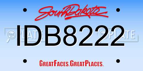 IDB8222 South Dakota License Plate