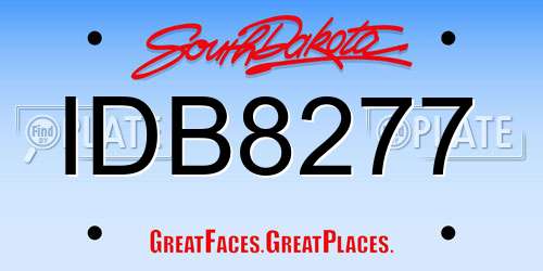 IDB8277 South Dakota License Plate